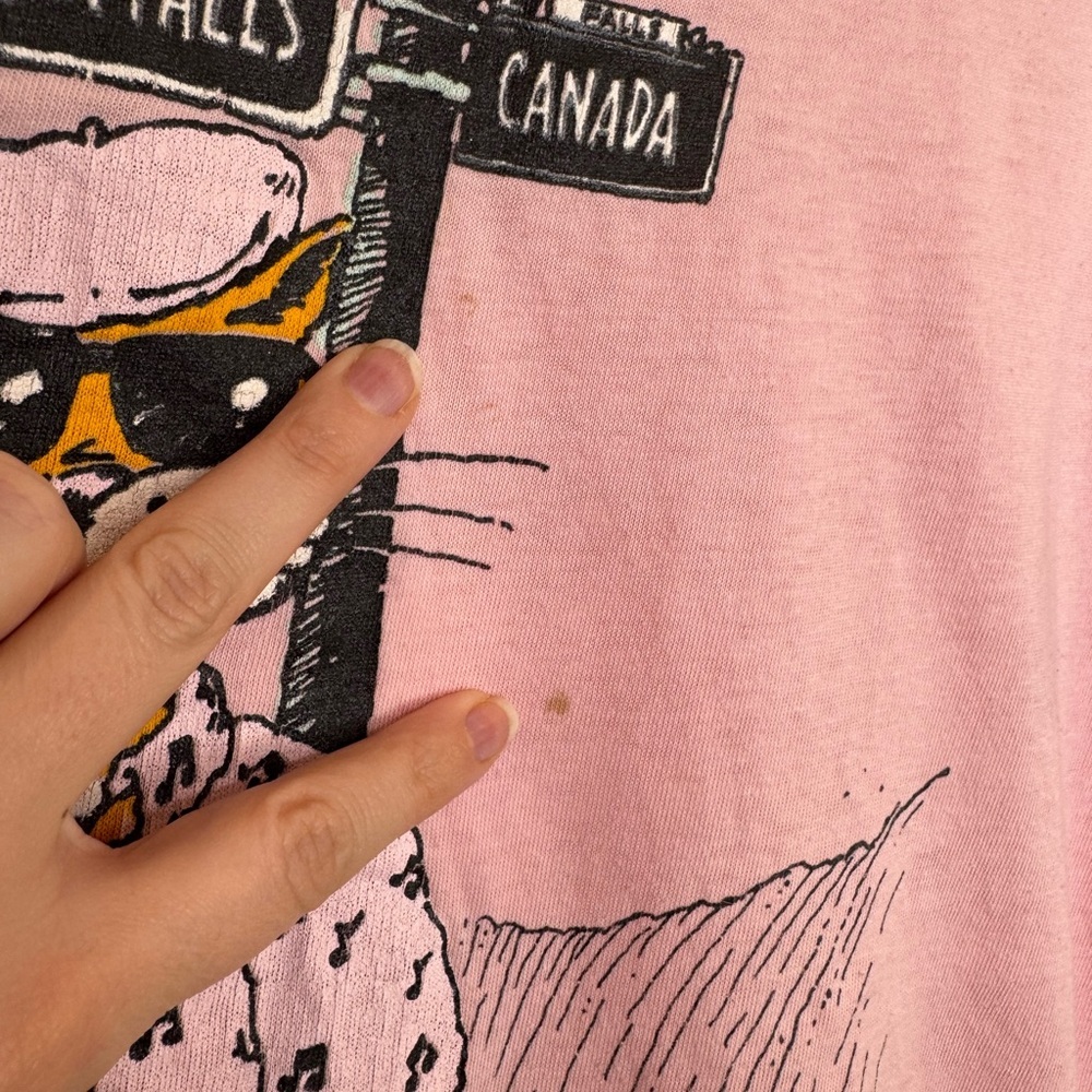 Vintage Worldpro Niagara Falls Pink jazz cat Graphic T-Shirt size medium - Picture 5 of 7